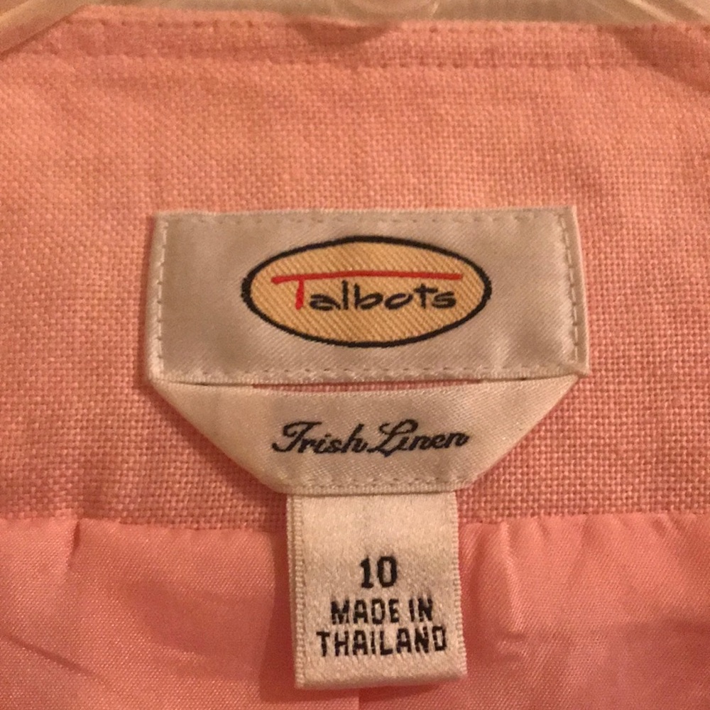 Talbots 100% Irish Linen Pink Cropped Jacket - Picture 2 of 7